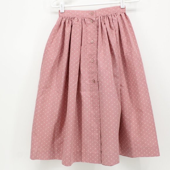 Vintage High Waist Mauve Pink Pattern Skirt - Picture 3 of 5